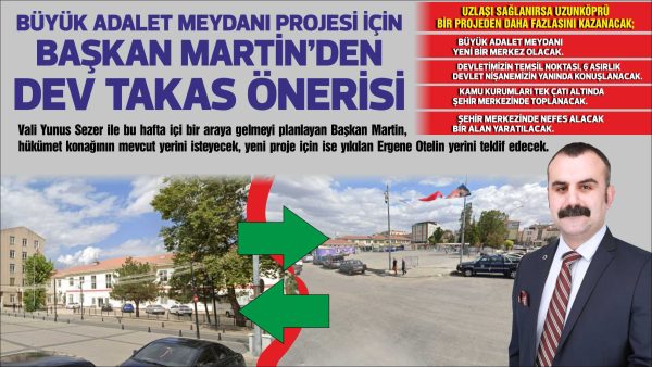 BÜYÜK ADALET MEYDANI PROJESİ İÇİN BAŞKAN MARTİN’DEN DEV TAKAS ÖNERİSİ