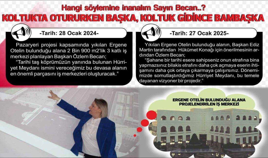 Yıkılan Ergene Otelin bulunduğu noktaya Hükümet Konağı yapılmasına “tarihi taş