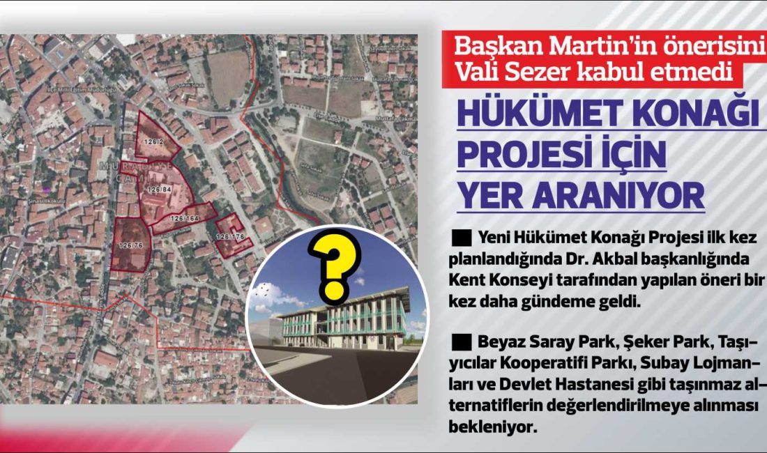 Hükümet Konağı Projesi için Belediye Başkanı Ediz Martin tarafından önerilen 