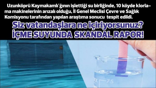 Uzunköprü Kaymakamlığı’nın işlettiği su birliğinde, 10 köyümüzde içme suyu klorlama